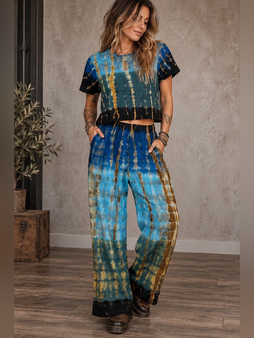 Rhea Tie-Dye Two-Piece Set – One Size Fits Most